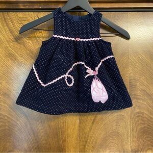 Vintage Rare Editions Infant Girls 12 Month Polka Dot Ballerina Dress Jumper Fun